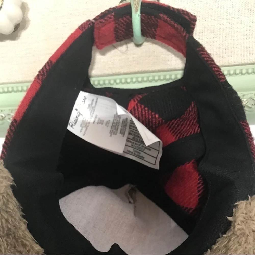 Red Nose Reindeer Plaid Adjustable holiday Hat unisex